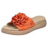 Pantolette RIEKER, Damen, Gr. 39, orange, Nubuklederimitat, Textil, unifarben, casual, Schuhe, Sommerschuh, Hausschuh, Strandschuh mit bequemem Fußbett