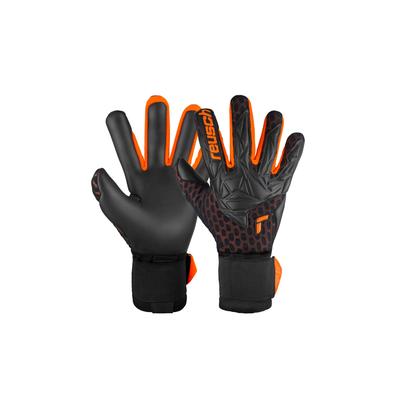 Torwarthandschuhe REUSCH "Attrakt Gold X Airvent", Damen, Gr. 10, orange (schwarz, orange), 52% Elastodien, 45% Polyester, 3% Polyamid, mehrfarbig, sportlich, Handschuhe, mit Hybrid Negative Cut Image