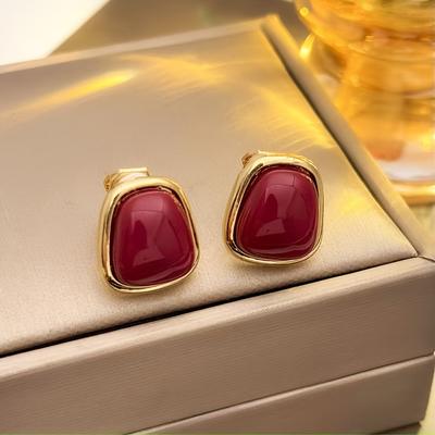 TEMU High-end, Luxurious Irregular Cream-patterned Geometric Clip-on Earrings, Evening Parties , No Ear Piercing Required. Image