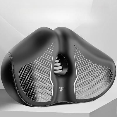 TEMU Bike Seat Cushion - Absorption, Memory Foam & Waterproof Wide For Riding Experience, Black Image