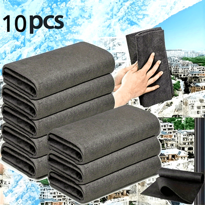 TEMU 10-pack High Absorbency No-streak Glass Fiber Cleaning Cloths - Streak-free Window & Glass Cleaner For Bathroom, Kitchen, Living Room, Cabin - Shine, Multi-surface Use, Glass Cleaning Cloth Image