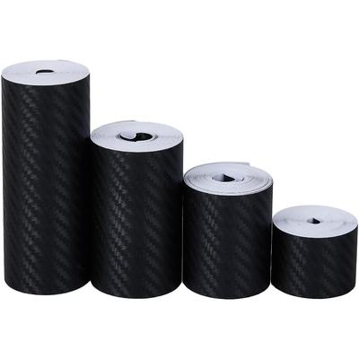 TEMU 4 Rolls Of Fiber Vinyl Stickers - Self-adhesive Car Decals For Automotive And Motorcycle, 196.85 Inches Per Roll, 4 Different Sizes, Motorcycle Decoration | Carbon Fiber Texture | Durable Vinyl Image
