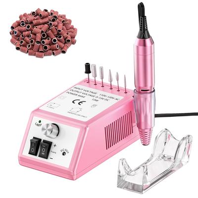 TEMU 20000rpm Portable Electric Nail Drill Machine, With 6 Nail Drill Bits And Sanding Band, Gel Nails, Manicure Pedicure Polishing Shape, Acrylic Nail Tools For Home And Salon Use Image