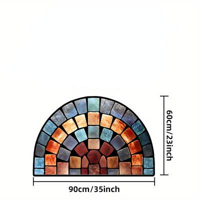 TEMU Chic Art Design Non-slip Door Mat - , Soft Polyester Carpet For Home Decor, Ideal For & Living Rooms Image