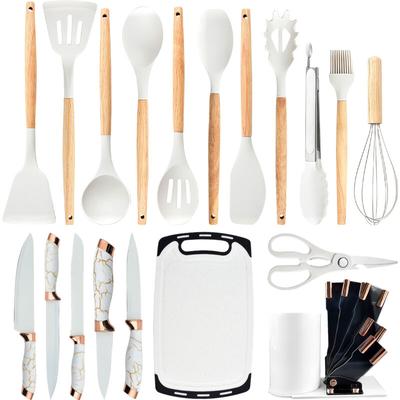 Decdeal - Silikon-Küchenhelfer-Set, 446 Grad Fahrenheit, hitzebeständig, Kochutensilien, Wender,