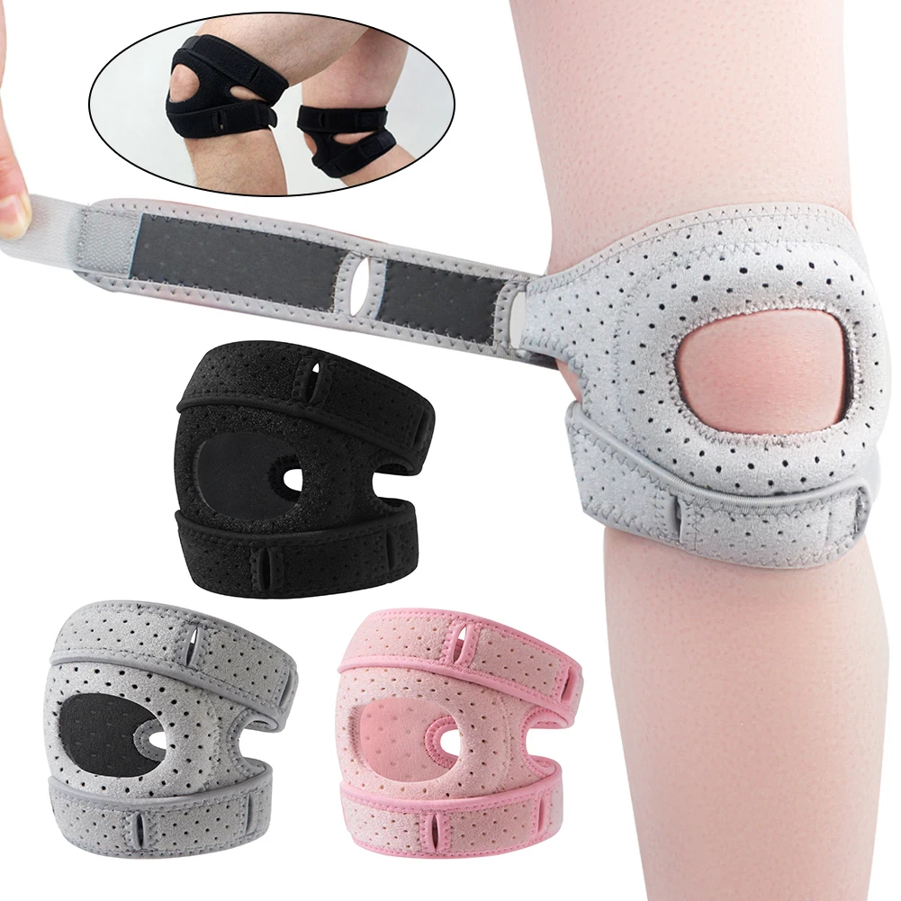 Kniestützbandage, Sport-Knieschützer für Kinder, Männer und Frauen, verstellbares Patella-Pad, Fitnessstudio-Zubehör, Sehnen-Arthritis-Schmerzen, Meniskusriss Image