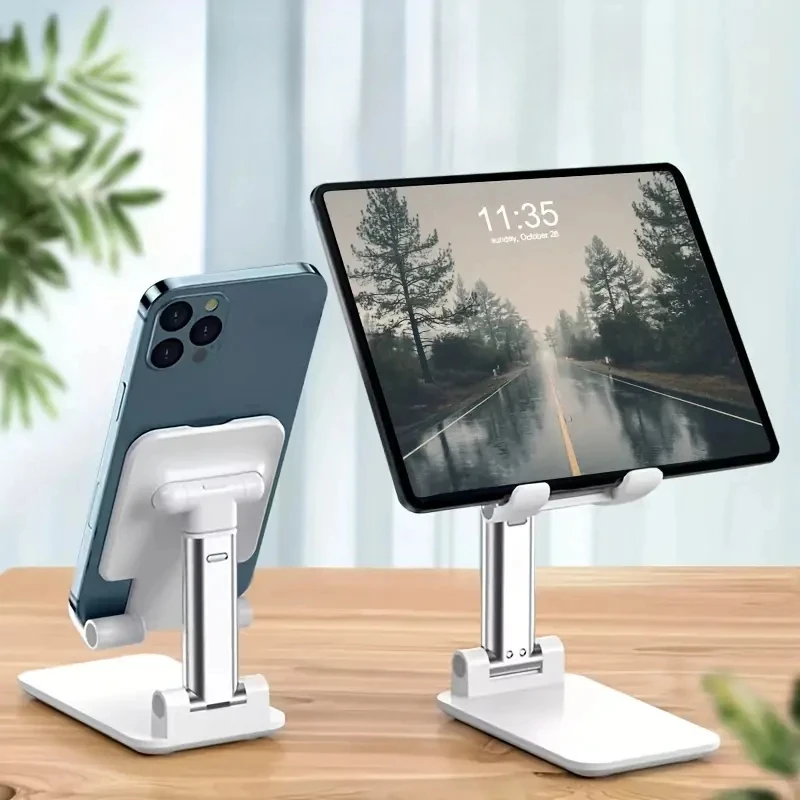 Desktop-Telefonhalter mit klappbarem Hebe, multifunktionale Einstellung, tragbare Aufbewahrung, universeller Telefon- und Tablet-Halter Image