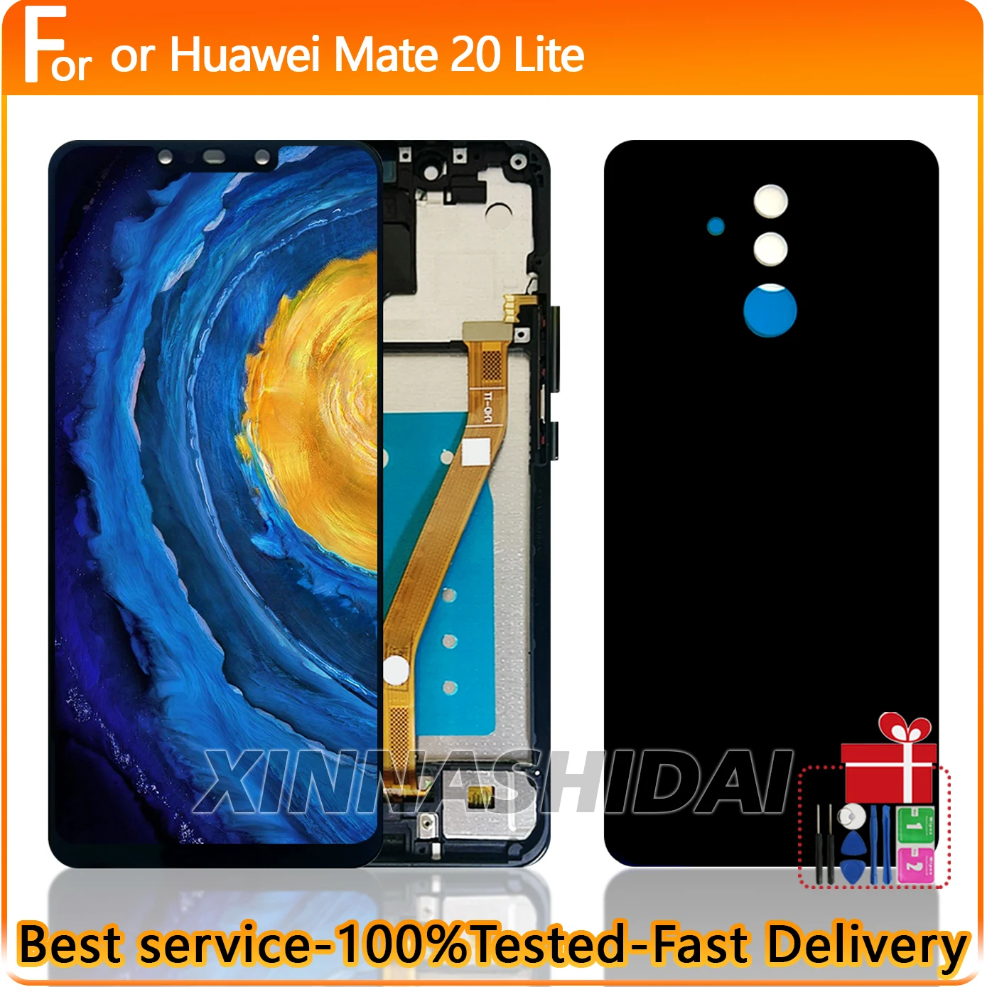 Hohe Qualität Für Huawei Mate 20 Lite LCD Display Touch Screen Rahmen Battey Abdeckung Gehäuse SNE-LX 1 SNE-LX 2 Ersatzteile Image