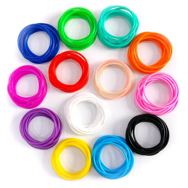 20PCS Neon Fluoreszierende Leuchtende Silikon Armbänder Armband Candy Gummy Haarband Unisex armreifen Glow Gummi Armband Großhandel Image