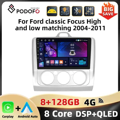 Podofo 9'' 8Core Car Radio For Ford Classic Focus 2009 Multimedia Player DSP AI Voice 4G WIFI Carplay Android Auto RDS Car Audio