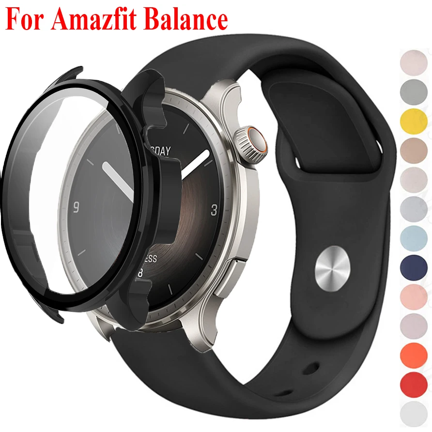 Silikon-Uhrenarmband für Amazfit Balance PC Hard Case Displayschutzfolie Sportband Ersatzarmband für Huami Amazfit Balance Image