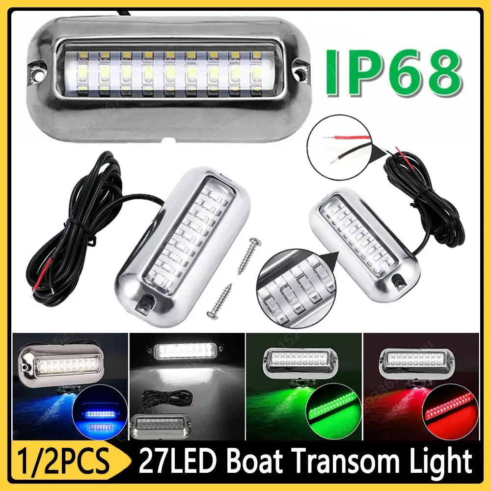27led Boot Heck leuchte Edelstahl Schnellboot Lichter 10-30V Marine Spiegel Lampe IP68 wasserdicht 50W Yacht Boot Zubehör