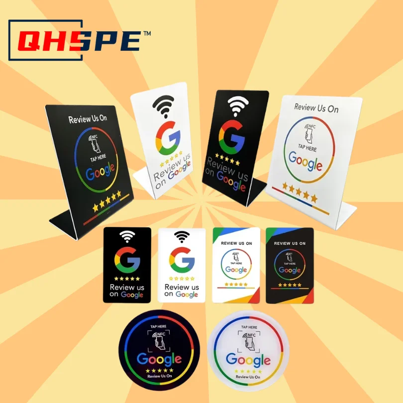Programmierbare NFC 215-Karte – Google Review-Aufkleber, 13,56 MHz wasserdichtes NFC-Tag, Stand-Tischstation für Geschäftsförderung Image