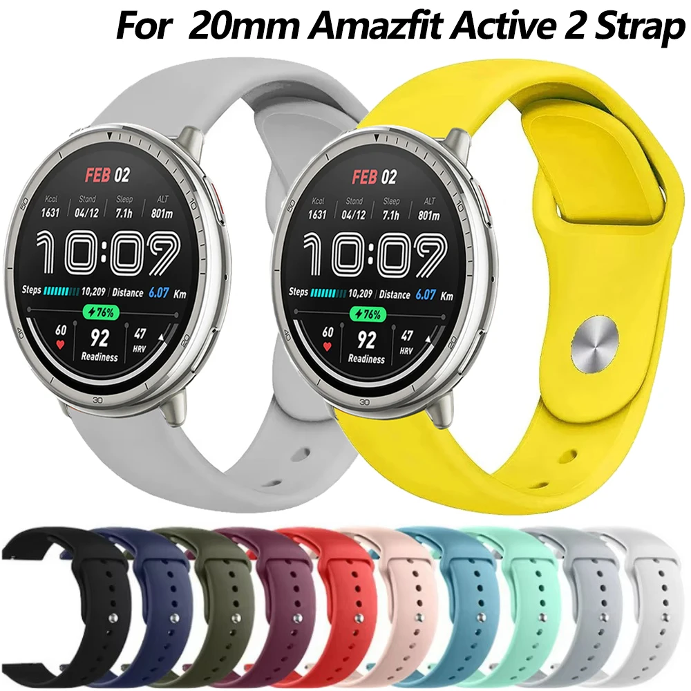 20 mm 22 mm Silikonarmband für Amazfit Active 2/GTS 4 3 2 Mini/Bip 3 Pro Armband Armband für Amazfit Balance/Stratos 2 3/GTR 4 Image