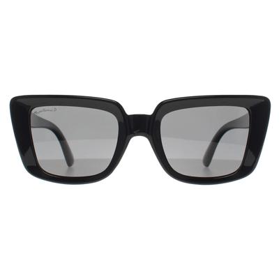 Montana Rectangle Womens Shiny Black Smoke Polarized MP193