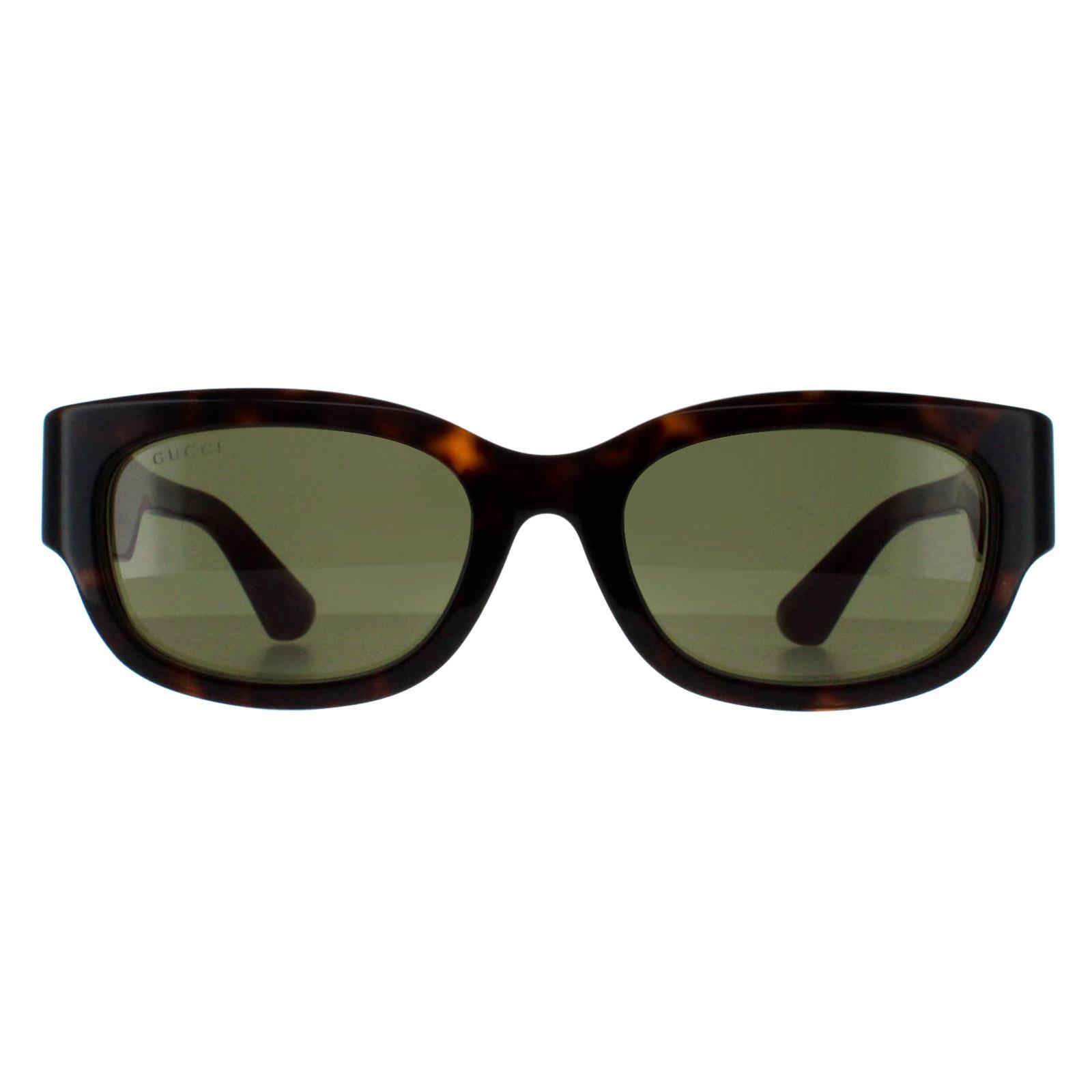 Gucci Square Womens Havanna mit Grün und Rot Grün GG1667SK