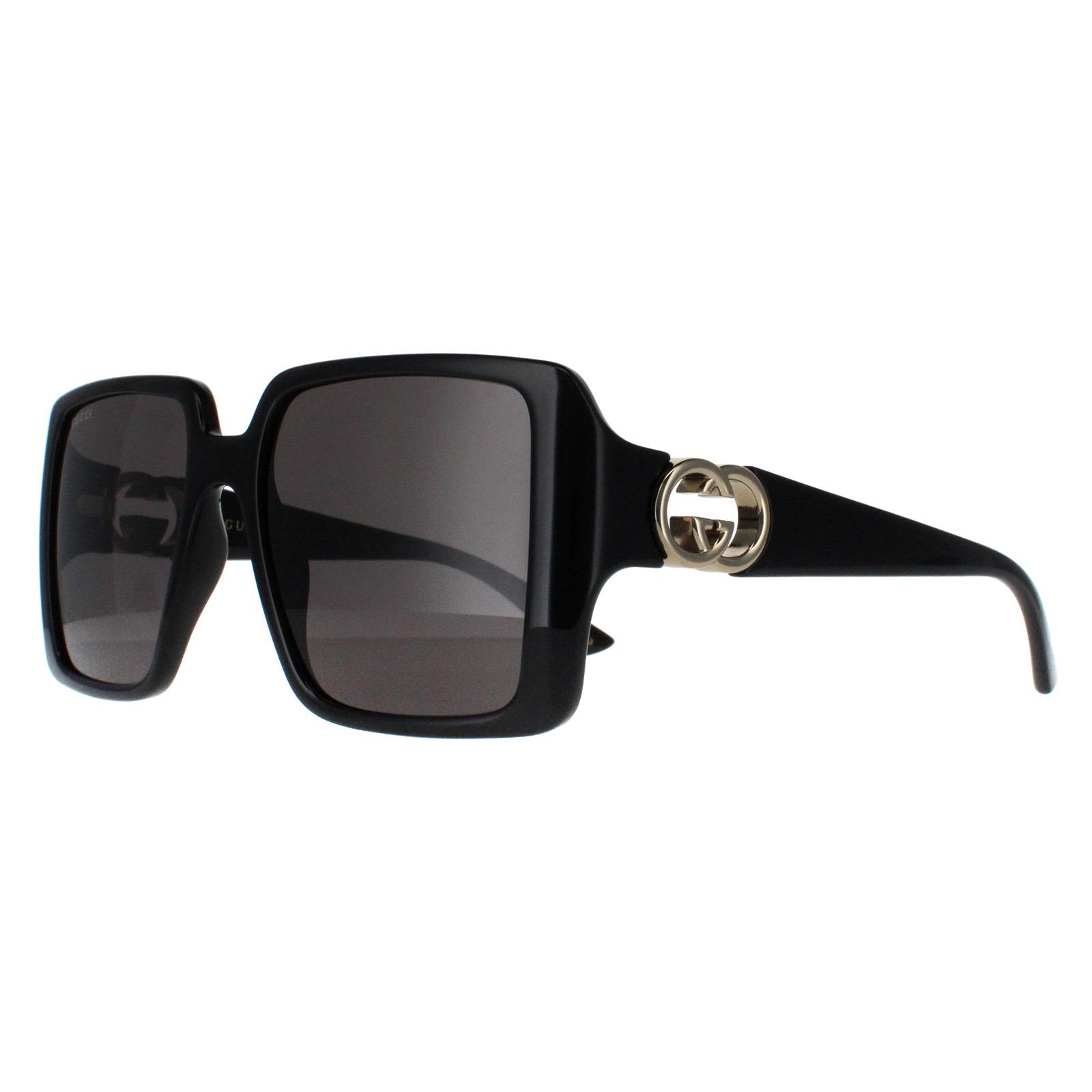 Gucci Square Womens Schwarz mit Gold Grau GG1692S Image