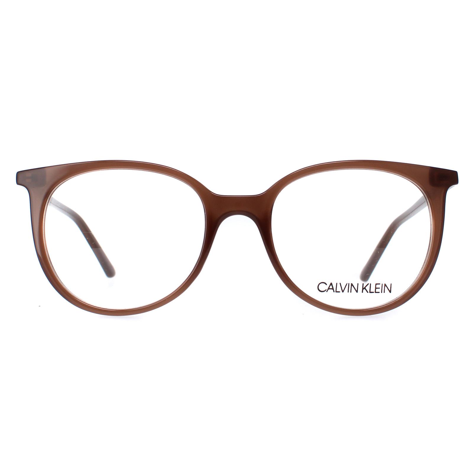 Calvin Klein Runde Frauen Milchig Braun Brille Image
