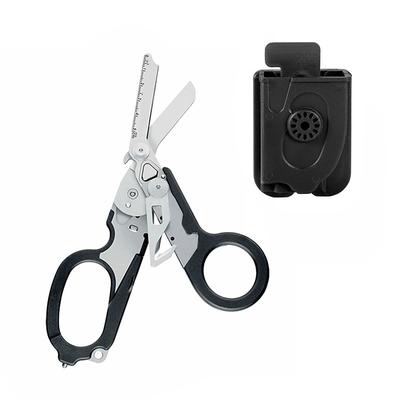 Emergency Response Trauma Shears with Holster, Stainless Steel Foldable Scissors Pliers, Outdoor Camping Rescue Scissors Glass Breaker Tool
