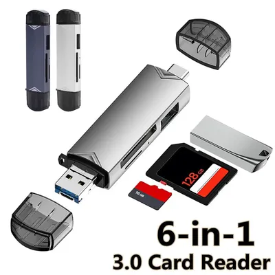 6 in1 Multifunction Card Reader Usb 3.0 Card Reader U Disk Micro SD TF Card Memory Reader High Speed