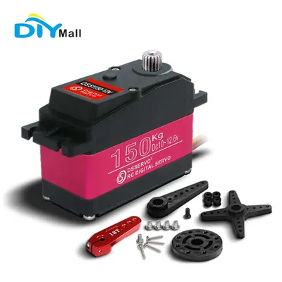 150KG 12V DS51150 Digital Servo , Full Metal Gear Waterproof IP66 RC Servo with 25T Servo Arm for