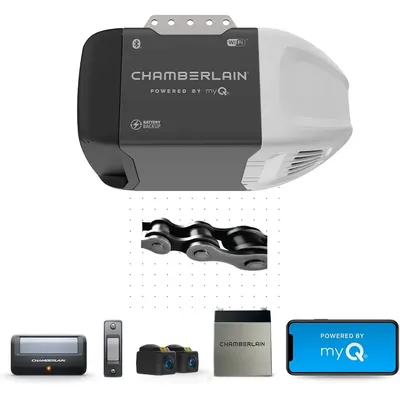 Chamberlain C2212T Smart Wi-Fi Garage Door Opener, 1/2-HP Chain Drive Motor - Quantity 1