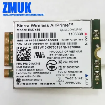 EM7455 RV2 4G WWAN Card For Lenovo Thinkpad L470 L560 L570 P40 P50 P51 P70 P71 T460 T460P T470 T570