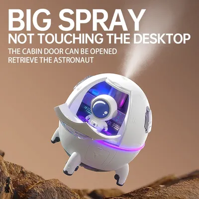220ML Space Capsule Air Humidifier USB Ultrasonic Cool Mist Aromatherapy Water Diffuser with Led