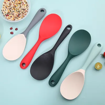 Hanging Silicone Rice Spoon Kitchen Ladle Non-stick Saucepan Electric Rice Cooker Cooking Scoop with