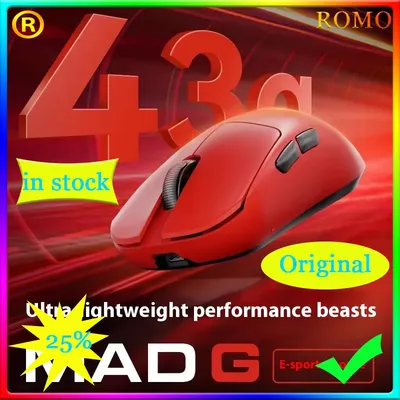 Original MADLIONS MAD G Max Wireless Mouse 8KHz Nordic 52840 PAW3395 Lightweight Laptop Esports