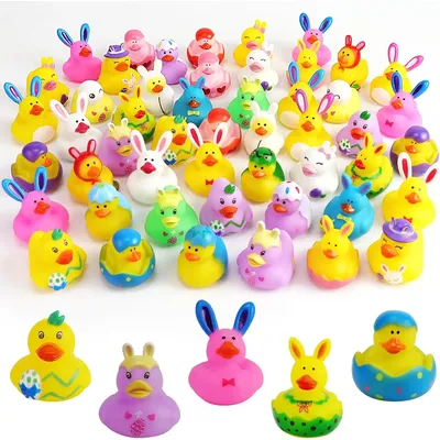 12/24/36pcs Easter Rubber Ducks, Mini 2.1 Inch Bunny Rubber Duckies Bath Toys for Kids, Easter