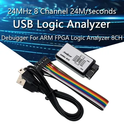 USB Logic Analyzer 24MHz 8 Channel 24M/seconds Logic Analyzer Debugger For ARM FPGA Logic Analyzer