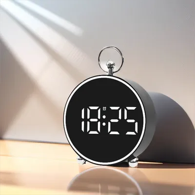 LED Alarm Clock Desk/Wall Travel Electronic Clock with Temperature for Bedroom Office Decoration