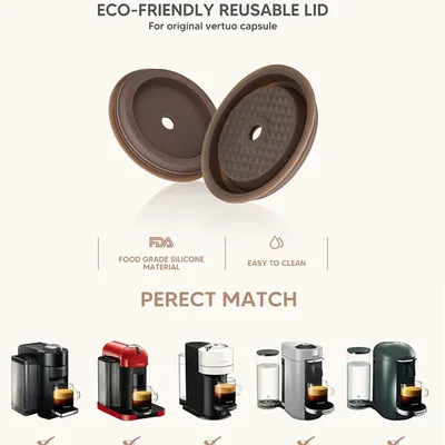 The lid for vertuo coffee capsules is made of silicone food grade material with Nespresso capsules