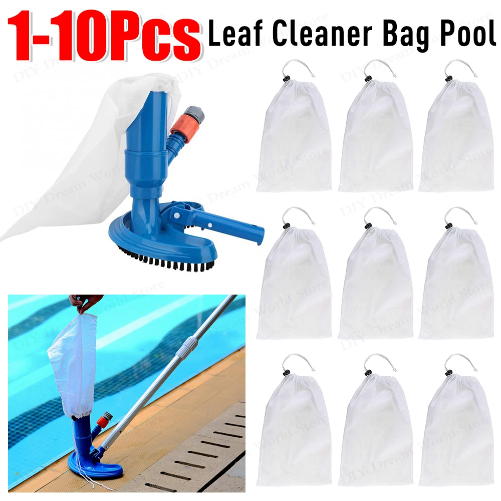 Sacs d'aspiration de piscine, 1 à 5 pièces, sac de nettoyage de feuilles de piscine, sacs filtrants à mailles fines, sacs en plastique OPP, élément de natation en plein air