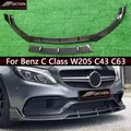 Per Mercedes Benz Classe C W205 C43 C63 In Fibra di Carbonio labbro Anteriore Auto Paraurti Diffusore Anteriore Mento Spoiler Accessori Auto body kit