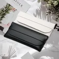 Custodie per occhiali in pelle morbida ed elegante in bianco e nero - Borse protettive per occhiali, accessori da viaggio per uomo e donna - Eleganti