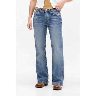 BDG Teo Relaxed Flared Jeans - Tinted Denim 27W 32L at Urban Outfitters