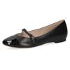 Riemchenballerina CAPRICE, Damen, Gr. 41, schwarz, Glattleder, Lackleder, klassisch, Schuhe, Bequemschuh, Businessschuh, Flats mit Klettverschluss-Riemchen
