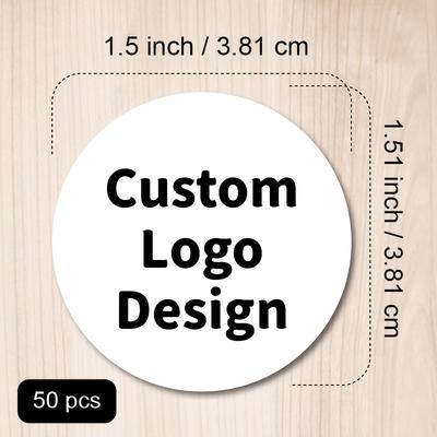 "TEMU 50/100pcs Customizable Pet Adhesive Stickers, Waterproof Round Labels With Personalized Logo, Text & Image For 30ml/60ml Cosmetic Bottles, 1"-3" Diameter, Vinyl For Small Business Promotion" Image