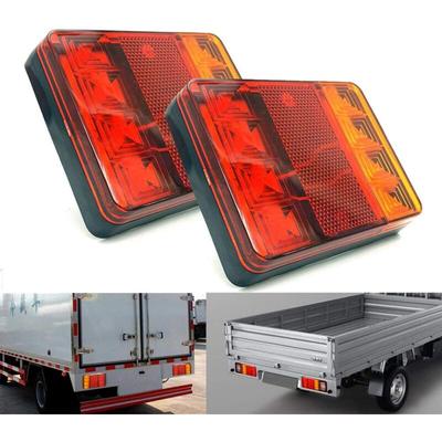 Ersandy - 2PCS Wasserdichte 8 led Rückleuchten Rot Gelb Hinten Zurück dc 12V für Anhänger Lkw Boot