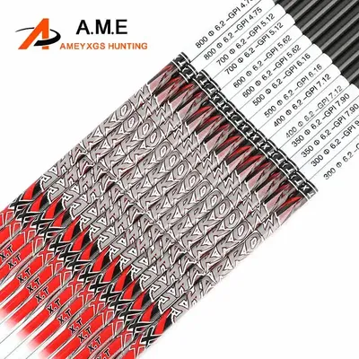 6/12pcs 32Inch Pure Carbon Arrow Shafts Archery ID6.2mm Archery Bolts Spine 300 350 400 500 600 700 800 for Bow Hunting Shooting
