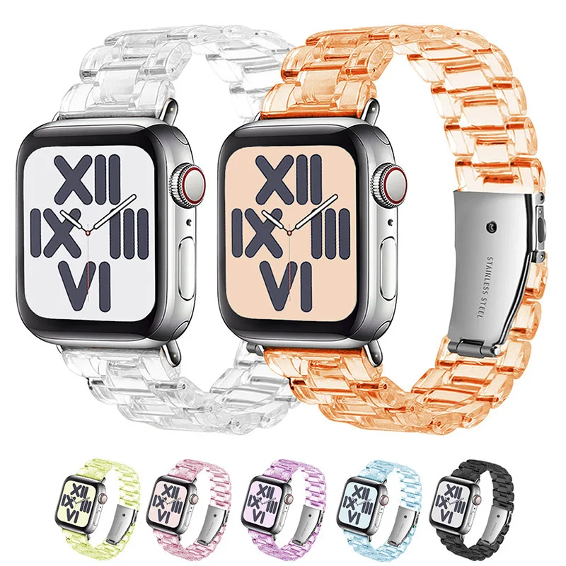 Transparentes Gliederarmband für Apple Watch Band 44 mm Ultra 49 mm 41 mm 45 mm 40 mm 42/38 mm Gletscherarmband iWatch Serie 8 7 6 5 4 3 SE Image