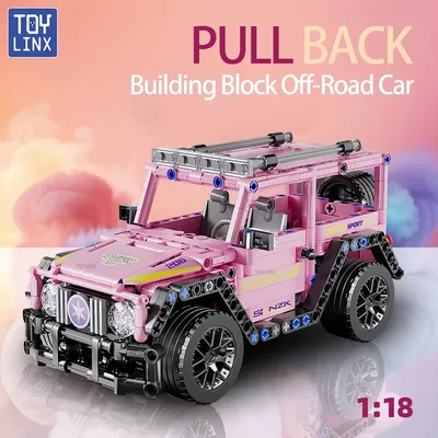 TOYLINX Technisches Geländewagen-Bausteinspielzeug für Erwachsene, klassisches Sammler-Sportwagen-Spielzeug zum Zurückziehen, DIY-Kit für Kinder, Jungen, Christus Image