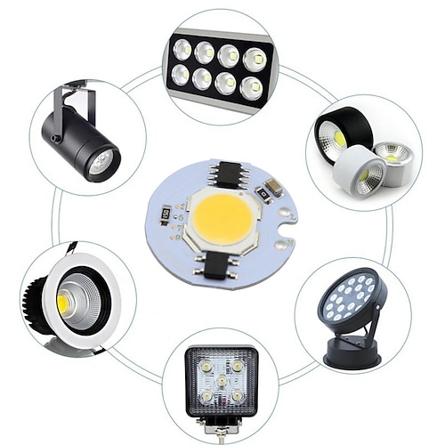 10 Stück COB LED-Lichtchip-Perlen 3 W 5 W 7 W 10 W 220 V LED-Lampen-Chips Licht Smart IC-Treiber passend für DIY LED-Strahler Flutlicht Image