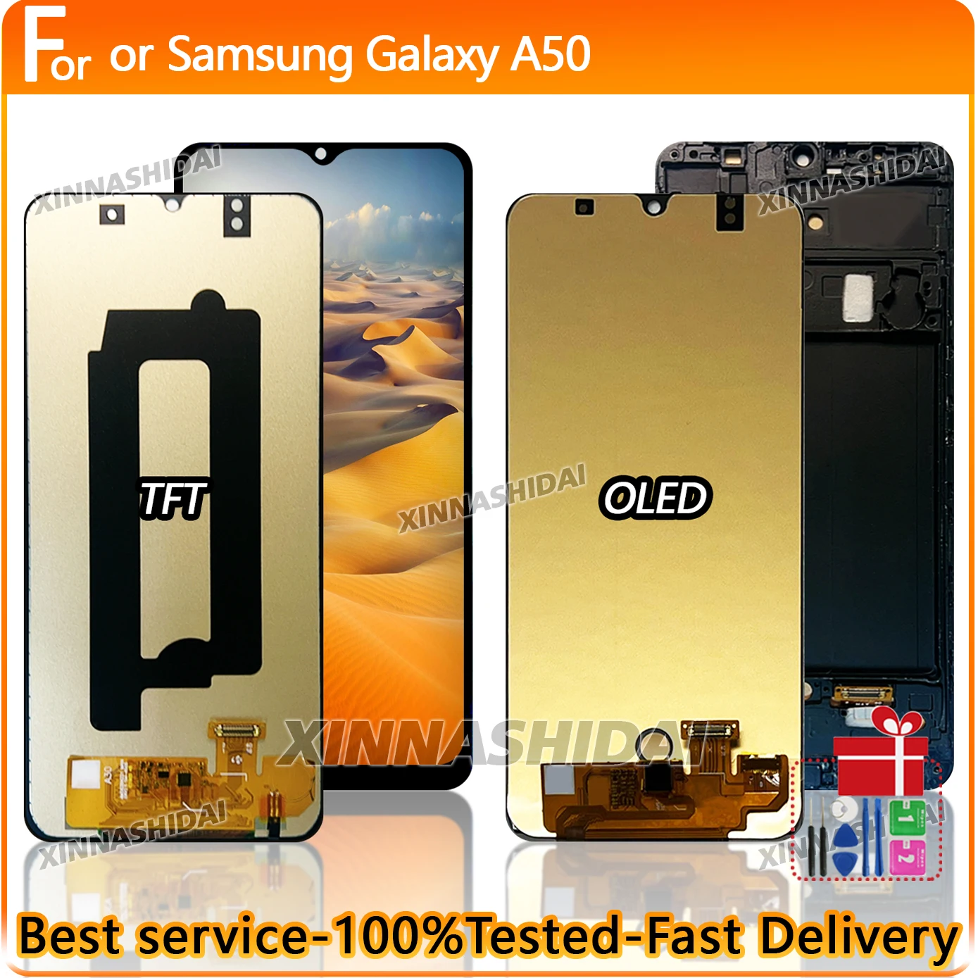 Hohe Qualität Für Samsung Galaxy A50 LCD Display Touch Screen Mit Rahmen SM-A505FN Für Galaxy A50 Ersatzteil Image