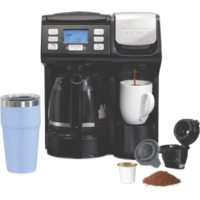 Hamilton Beach FlexBrew Trio 2-Way Coffee Maker, Compatible with K-Cup Pods or Grounds, Combo,