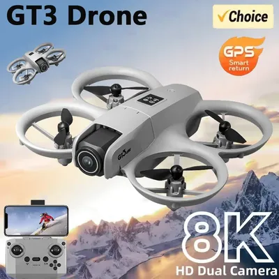 New GT3 Optical Flow Localization Drones Wide Angle HD 8K Dual Camera Height Hold RC Obstacle