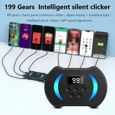 Mobile Phone Screen Auto Clicker Adjustable Physical Simulation Finger Click Device for Games Live