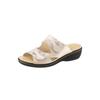 Pantolette BELVIDA, Damen, Gr. 42, beige (beige, bedruckt), Nubukleder, Glattleder, klassisch, Schuhe